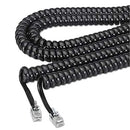 SOFTALK 42261 COILED PHONE CORD PLUG/PLUG 25 FT. - BLACK - Brand New