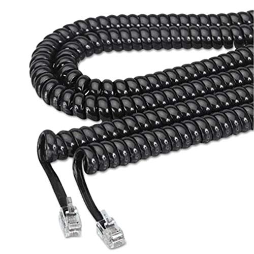 SOFTALK 42261 COILED PHONE CORD PLUG/PLUG 25 FT - BLACK - Like New