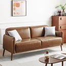 ATOPSTON 67" LOVESEAT SOFA MID CENTURY MODERN DECOR SOFA COUCH PILLOWS - CARAMEL - Like New