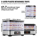 VEVOR Food Dehydrator Machine 5-Tray 300W Electric Food Dryer B0CBMJDNKS - Gray - Brand New