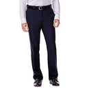 HAGGAR MEN'S E-CLO REPREVE STRIA FLAT FRONT DRESS PANT - 36W X 34L, 411 NAVY - Brand New