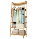 HOMFA BAMBOO COAT RACK MULTI-FUNCTIONAL CLOTHES RACK HANGING - NATURAL/BROWN - Like New