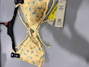 NO BOUNDARIES FLORAL TRIANGLE BIKINI, SIZE MEDIUM 8-10 - YELLOW - Brand New