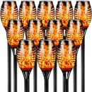 OTDAIR SOLAR OUTDOOR LIGHTS, 12 PACK 12LED SOLAR TIKI TORCHES, BLACK - Like New