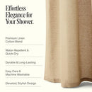 PRESTON LANE STONEBRIDGE LINEN COTTON SHOWER CURTAIN, 72"x72", REINFORCED - CLAY - Like New