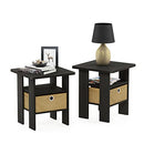 Furinno Andrey Set of 2 End Side Table Night Stand Bedside Table - Espresso - Like New