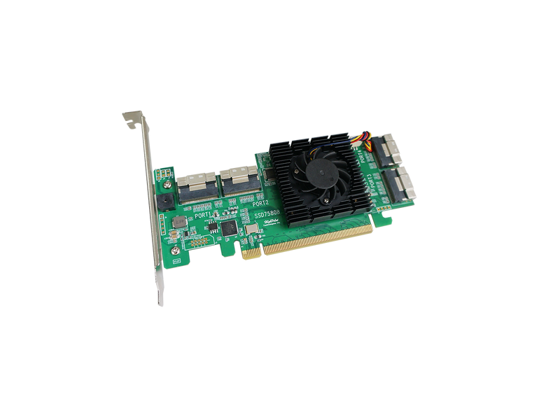 HighPoint Rocket 1580 8x U.2 Port to PCIe 4.0 x16 NVMe HBA Controller
