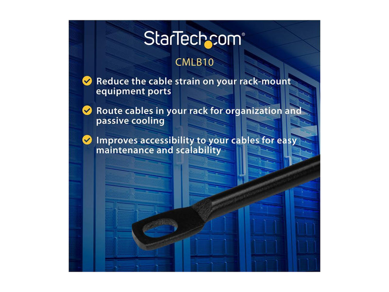 StarTech CMLB10 StarTech.com Cable Lacing Bar - 10 Pack - 75 degrees - 4 in