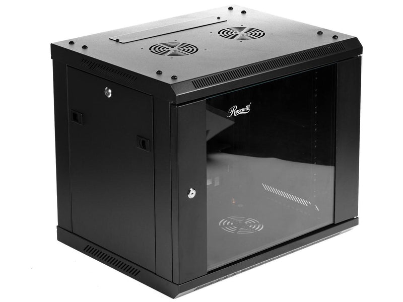 Rosewill 9U Server Rack Enclosure with Glass Door, Locks, & Removable Side