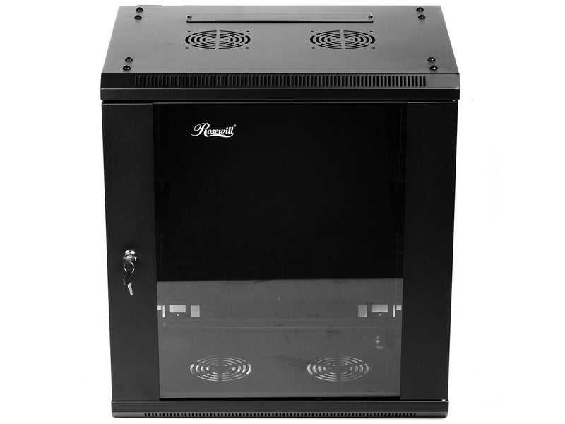 Rosewill 12U Server Rack Enclosure with Glass Door, Locks, & Removable Side