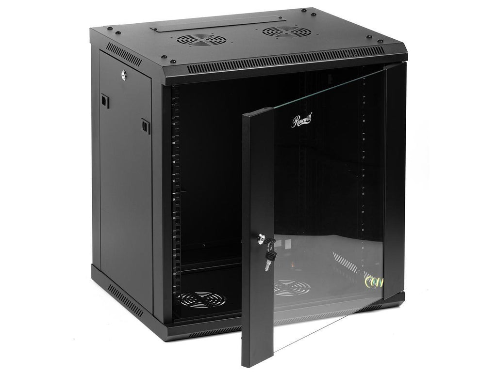 Rosewill 12U Server Rack Enclosure with Glass Door, Locks, & Removable ...