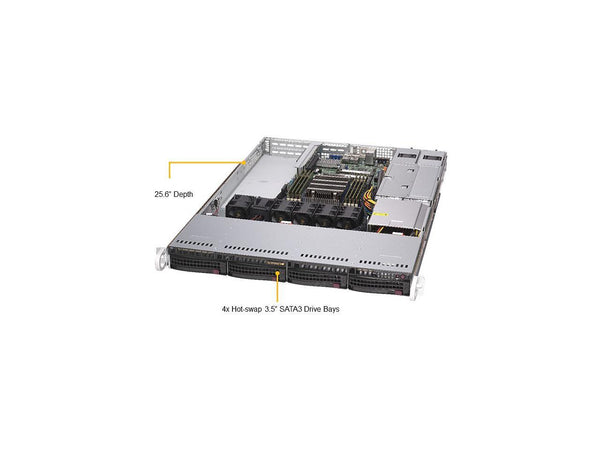 SUPERMICRO AS-1014S-WTRT 1U Rackmount Server Barebone AMD Rome 1U 500w Server