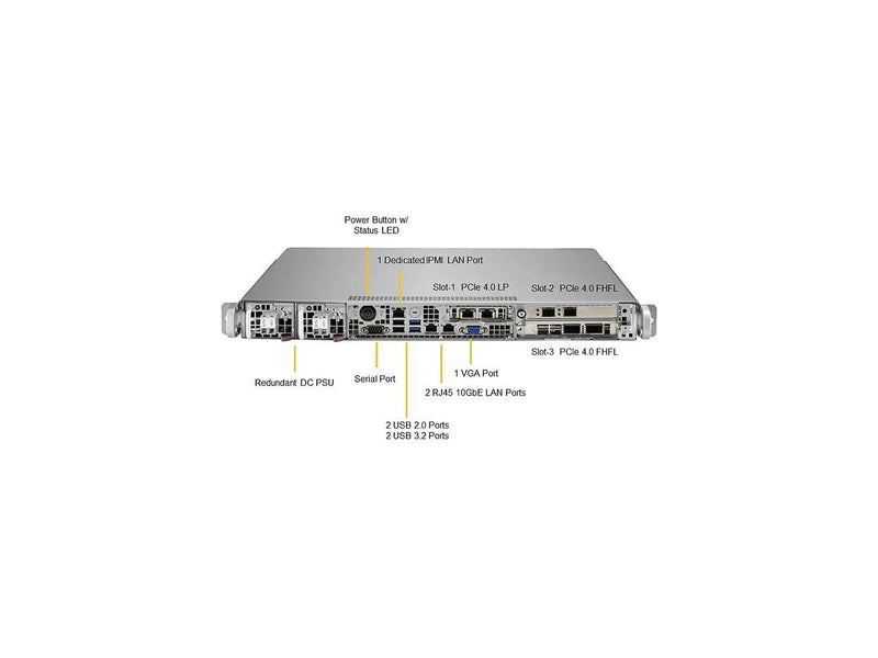 SUPERMICRO SYS-110P-FDWTR 1U Rackmount Server Barebone, for Customized Please
