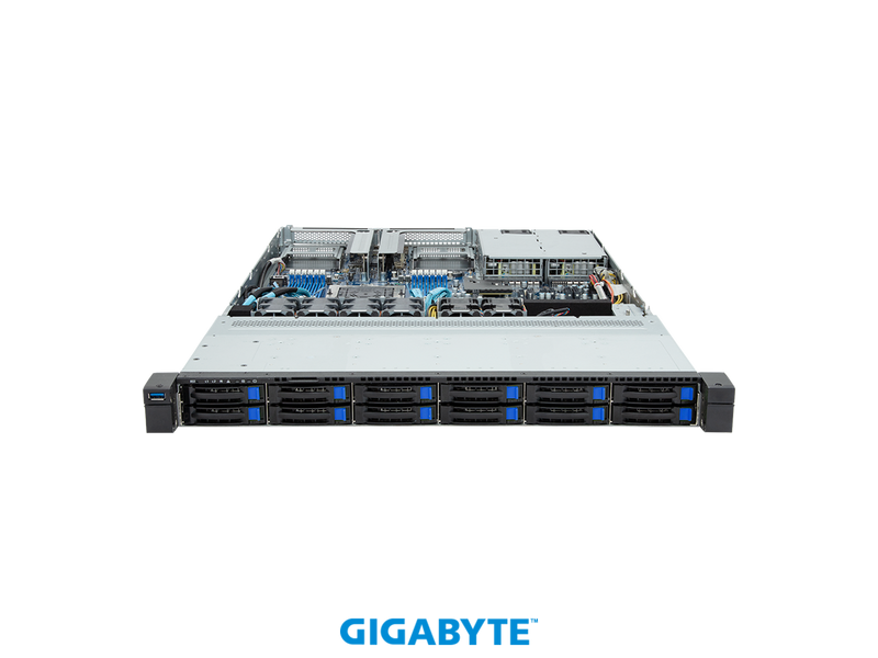 GIGABYTE R163-Z32-AAB1 Rack Server - AMD EPYC™ 9004 - 1U UP 12-Bay SATA/SAS