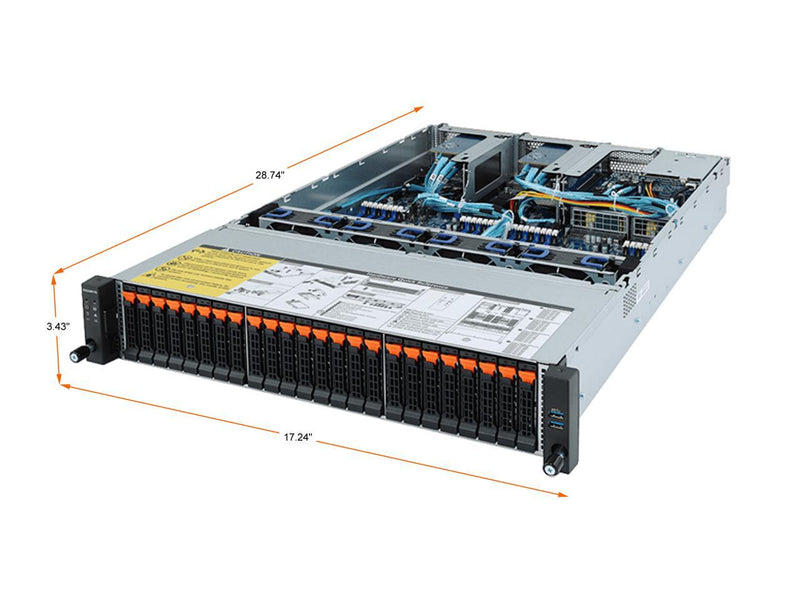 GIGABYTE R282-Z92-rev-A00 2U Rackmount Server Barebone Socket SP3 DDR4 3200