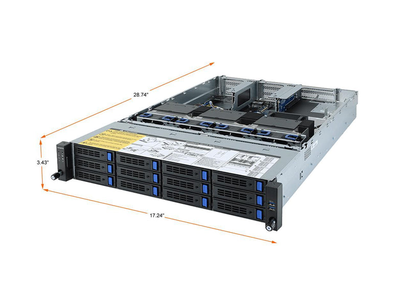 GIGABYTE R282-Z93 AMD EPYC™ 7003 DP Server System - 2U 12-Bay GPU sku