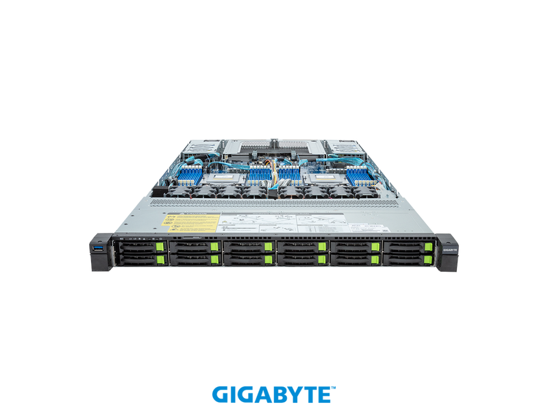 GIGABYTE R183-Z92-AAD1 Rack Server - AMD EPYC™ 9004 - 1U DP 12-Bay NVMe/SATA/SAS