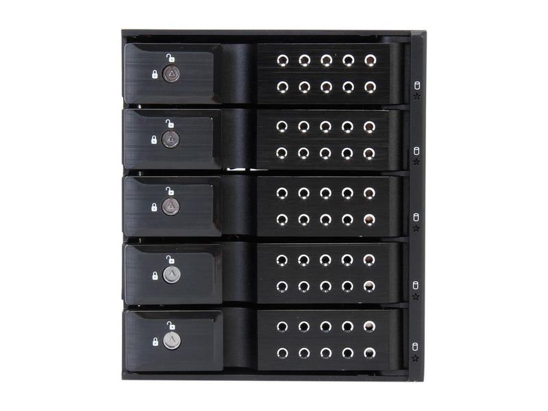iStarUSA BPN-DE350SS-BLACK 3x5.25" to 5x3.5" SAS/SATA 6.0 Gb/s Trayless Hot-Swap