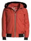 MOOSE KNUCKLES BALLISTIC BLUE FOX FUR-TRIM DOWN BOMBER - SIZE M - REDWOOD BLACK - Like New