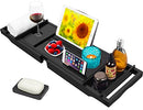 Bamboo Bathtub Caddy Tray (Non-Foldable, Black) - Brand New