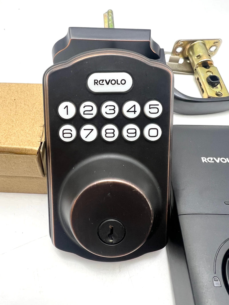 Revolo RE001 Electronic Keypad Deadbolt Keyless Entry Door LockOil-Rubbed Bronze Like New