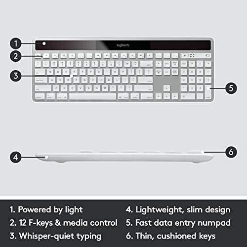 LOGITECH K750 WIRELESS SOLAR POWERED KEYBOARD FOR MAC	GL - SILVER - Like New