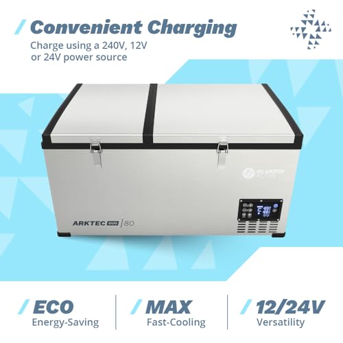 BLUEFIN ACTIVE ARKTEC DUO 80L PORTABLE TRAVEL FRIDGE - METALLIC - Scratch & Dent