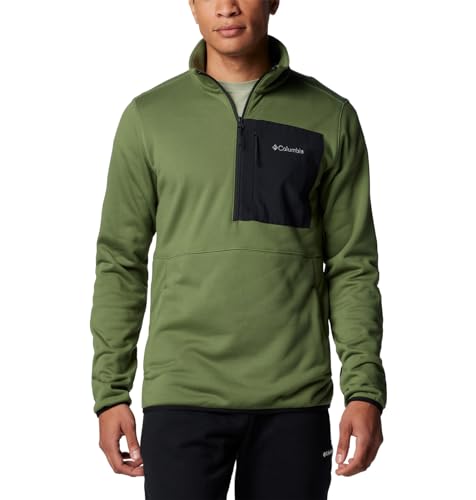COLUMBIA MEN COLUMBIA HIKE II TECHNICAL HALF ZIP FLEECE CANTEEN, BLACK M - Brand New