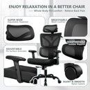 GENERIC ERGONOMIC DESK CHAIR HIGH BACK GAMING CHAIR RECLINING COMFY - BLACK - Like New