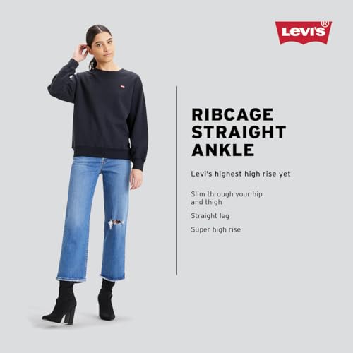 72693 LEVI'S WOMEN'S RIBCAGE STRAIGHT ANKLE JEANS BLUE SIZE: 31X27 - Like New