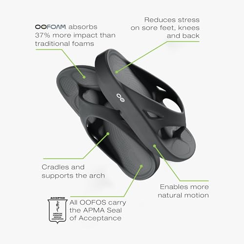 OOFOS OORIGINAL RECOVERY SANDAL SIZE: MEN 14 WOMEN 16 SLATE - Like New