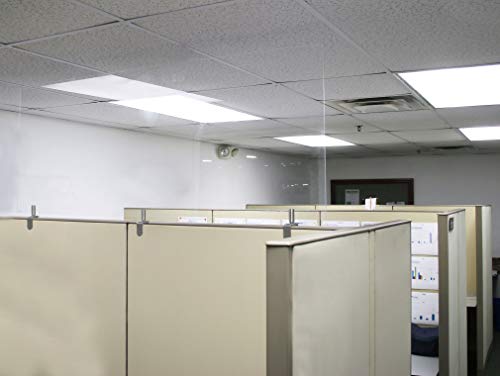 GHENT CLEAR PARTITION EXTENDER WITH ATTACHED CLAMP, 48 X 3.88 X 18, CLEAR - Brand New