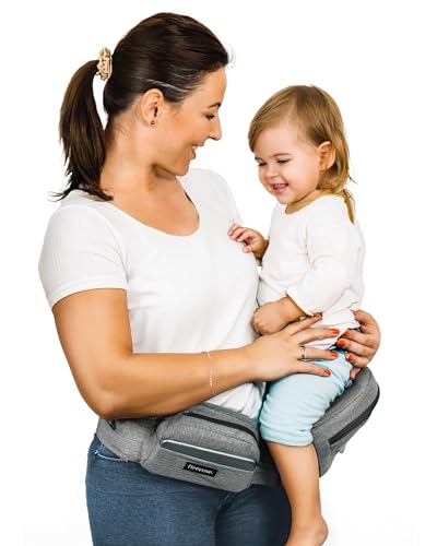 FLEEROSE CPC-CERTIFIED HIP SEAT BABY CARRIER JP0981 - GRAY - Like New