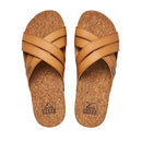 REEF CUSHION BLOOM HI WOMEN'S PLATFORM, VEGAN LEATHER X STRAP, SIZE 8 - NATURAL - Brand New