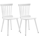 BEKRVIO Set of 2 Windsor Dining Chairs - White - Like New