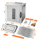 10 Trays Food Dehydrator All Stainless Steel Dehydrator Food Dryer B07L48SJJB - Brand New