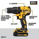 DEWALT DCK277D2 20V MAX Cordless Drill Impact Driver Kit - BLACK/YELLOW - Brand New