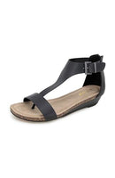 RL06494SY KENNETH COLE REACTION WOMEN'S GREAT GAL T-STRAP WEDGE - SIZE 6 - BLACK - Brand New