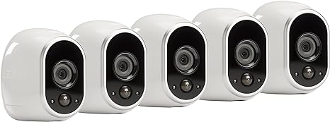 Arlo Wireless 5 Camera Kit Security System Night vision HD VMB3000 - White Like New
