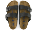 BIRKENSTOCK ARIZONA SOFT FOOTBED OILED LEATHER - SIZE: MEN 8 WOMEN 10 - BLACK - Like New