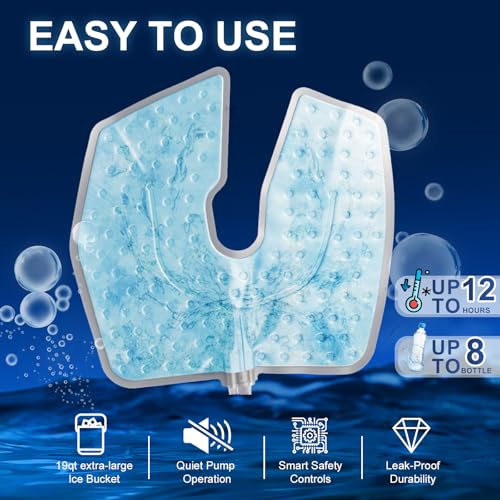 TREWF ICE MACHINE FOR KNEE AFTER SURGERY,19QT, QUIET COLD THERAPY MACHINE - BLUE - Like New