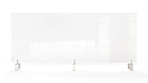 GHENT CLEAR PARTITION EXTENDER WITH ATTACHED CLAMP, 48 X 3.88 X 18, CLEAR - Brand New
