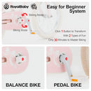 RB14-30P2 ROYALBABY EZ KIDS BIKE, CONVERTIBLE BALANCE TO PEDAL, 14 INCH - PINK - Like New