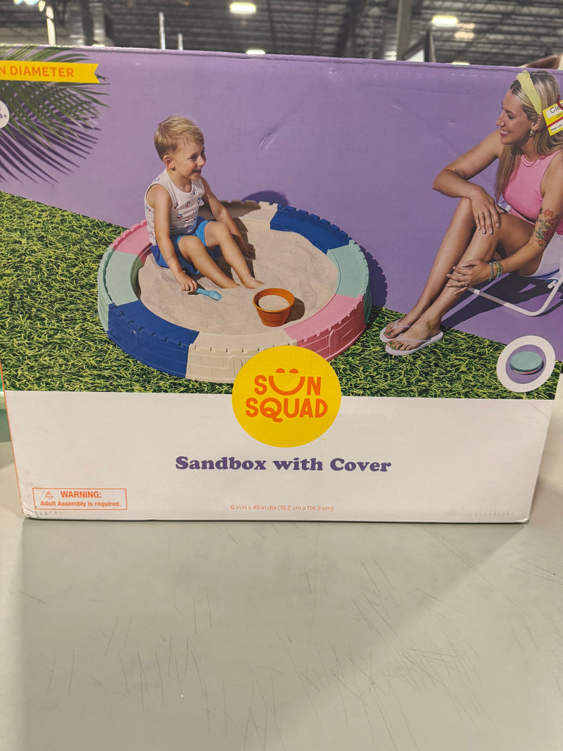 SUN SQUAD SANDBOX WITH COVER, AGES 18M+ - MULTICOLOR - Like New