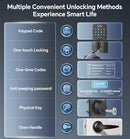 ULECOCE KEYLESS ENTRY DOOR LOCK DEADBLOT WITH HANDLE SET KEYPAD LOCK MATTE BLACK - Like New