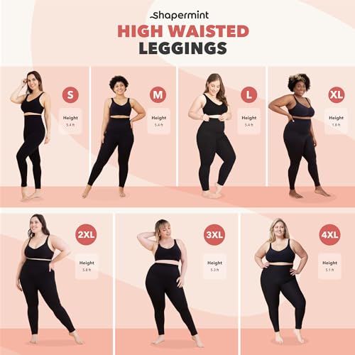 SHAPERMINT LEGGINGS FOR WOMEN TUMMY CONTROL HIGH WAISTED SHAPEWEAR WOMENS BLACK - Brand New