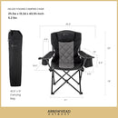 ARROWHEAD OUTDOOR PORTABLE FOLDING CAMPING CHAIR HEAVY-DUTY - BLACK Like New