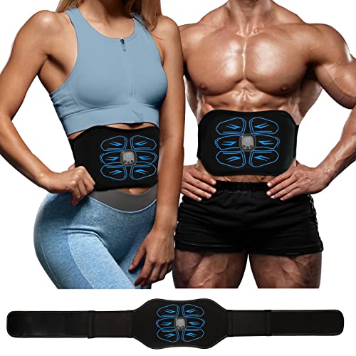 ABS Stimulator Muscle Stimulator Ab Machine Portable Abdominal Belt - Black/Blue - Like New