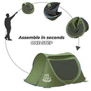 DEERFAMY Easy Pop Up Tent3 Person CampingTent InstantPop UpVestibuleArmy Green - Like New
