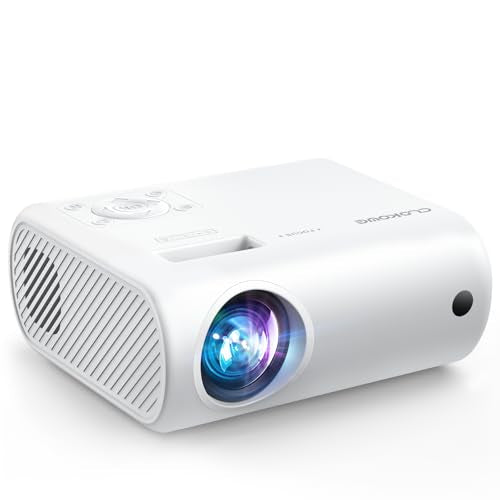CLOKOWE MINI PROJECTOR PORTABLE PROJECTOR WITH 9000 LUX AND 1080P - WHITE - Like New